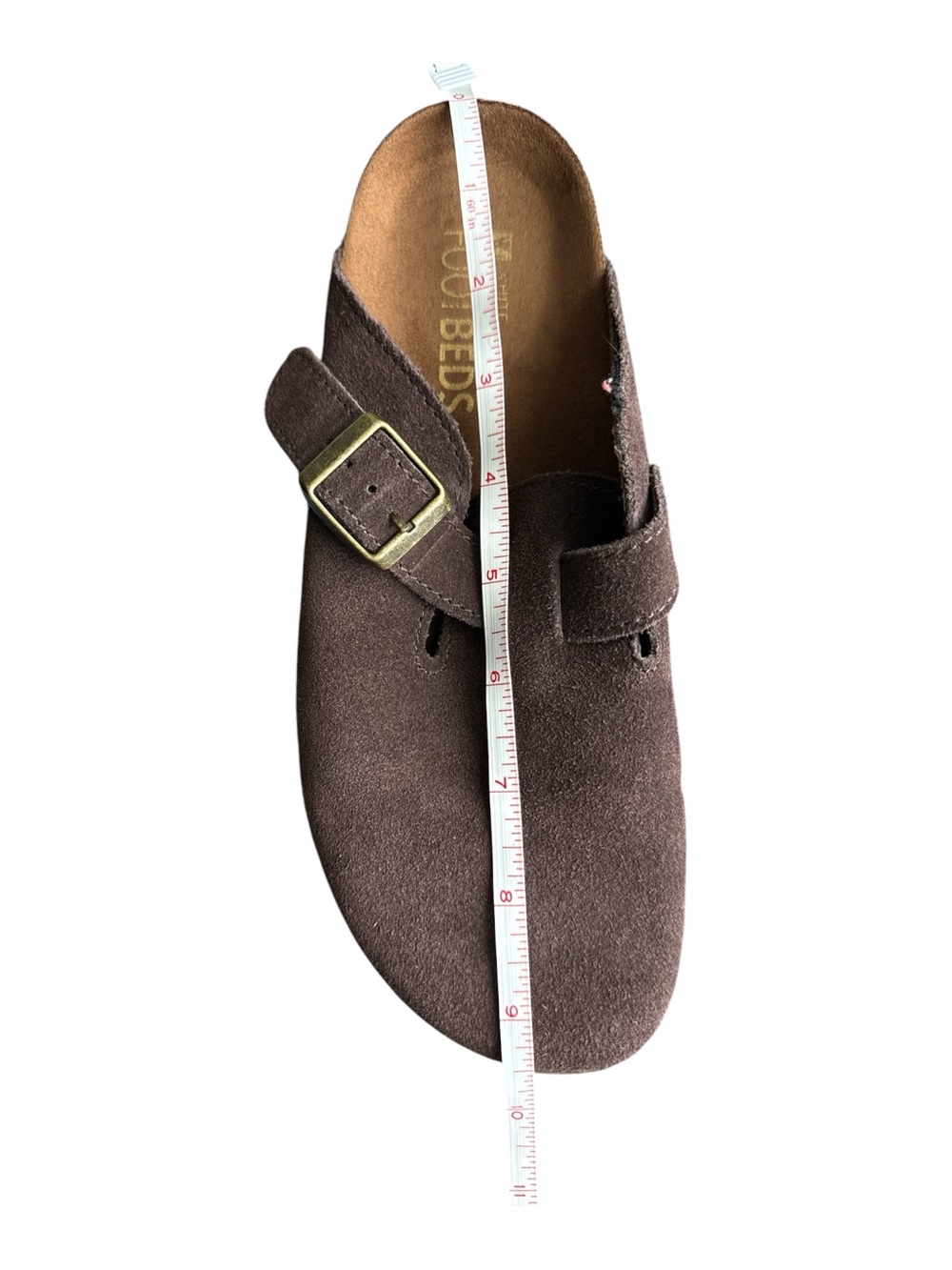 White Mountain Bari Clogs 6 Women’s Dark Brown Suede Slip-On Buckle - Picture 7 of 9